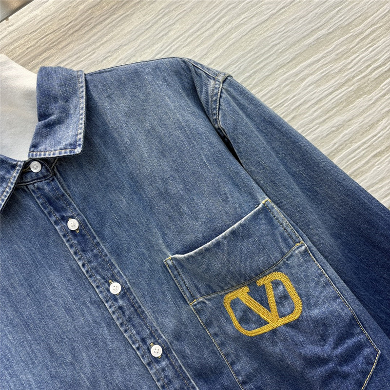 Va1e*ntin0 denim shirt replica clothes