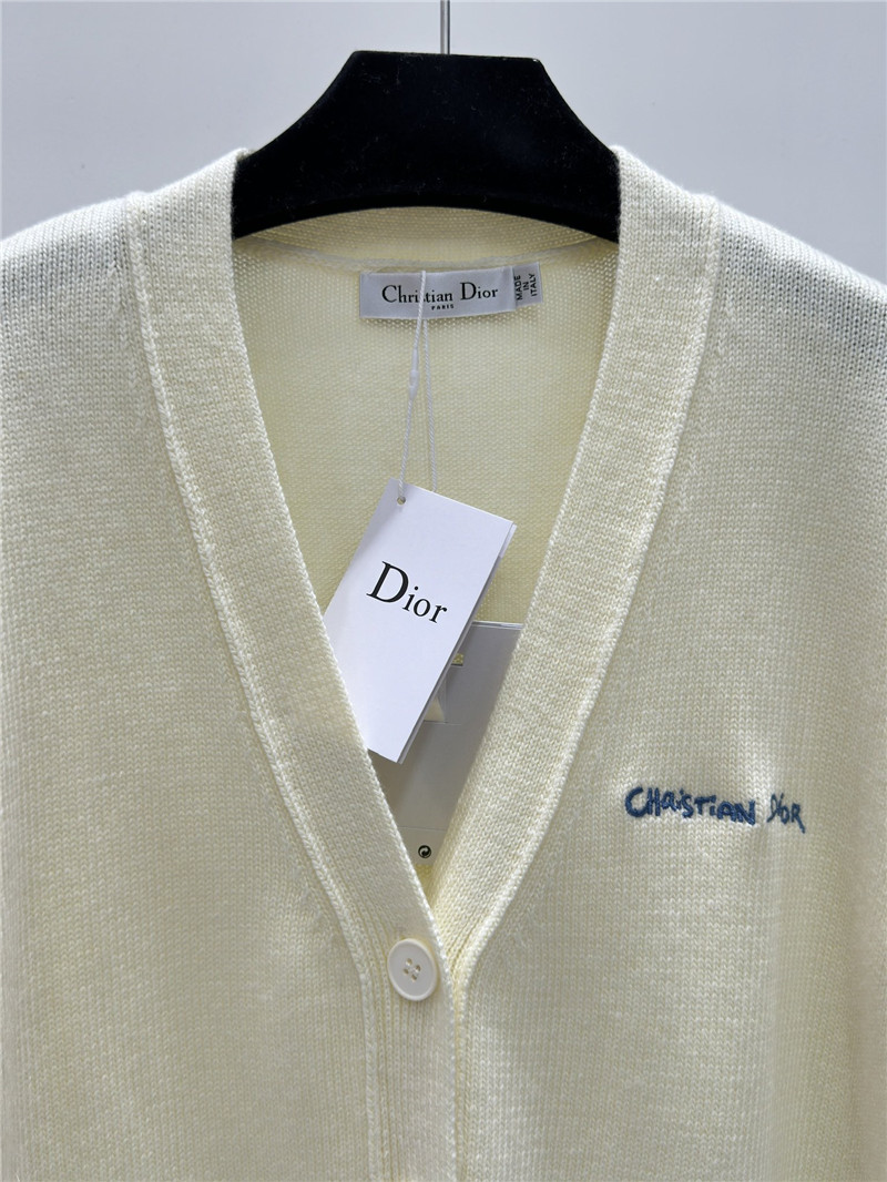 D10r letter embroidered knitted cardigan replica clothes