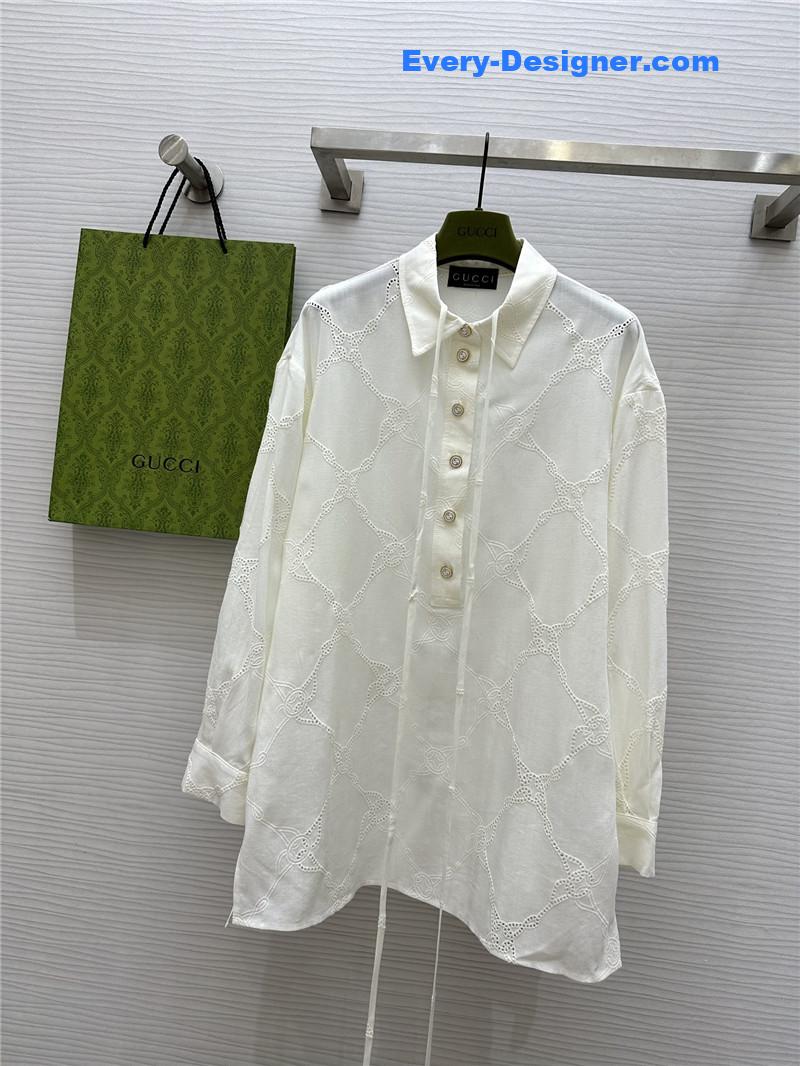 Gvc*1 hollow logo embroidered shirt cheap replica designer clothes