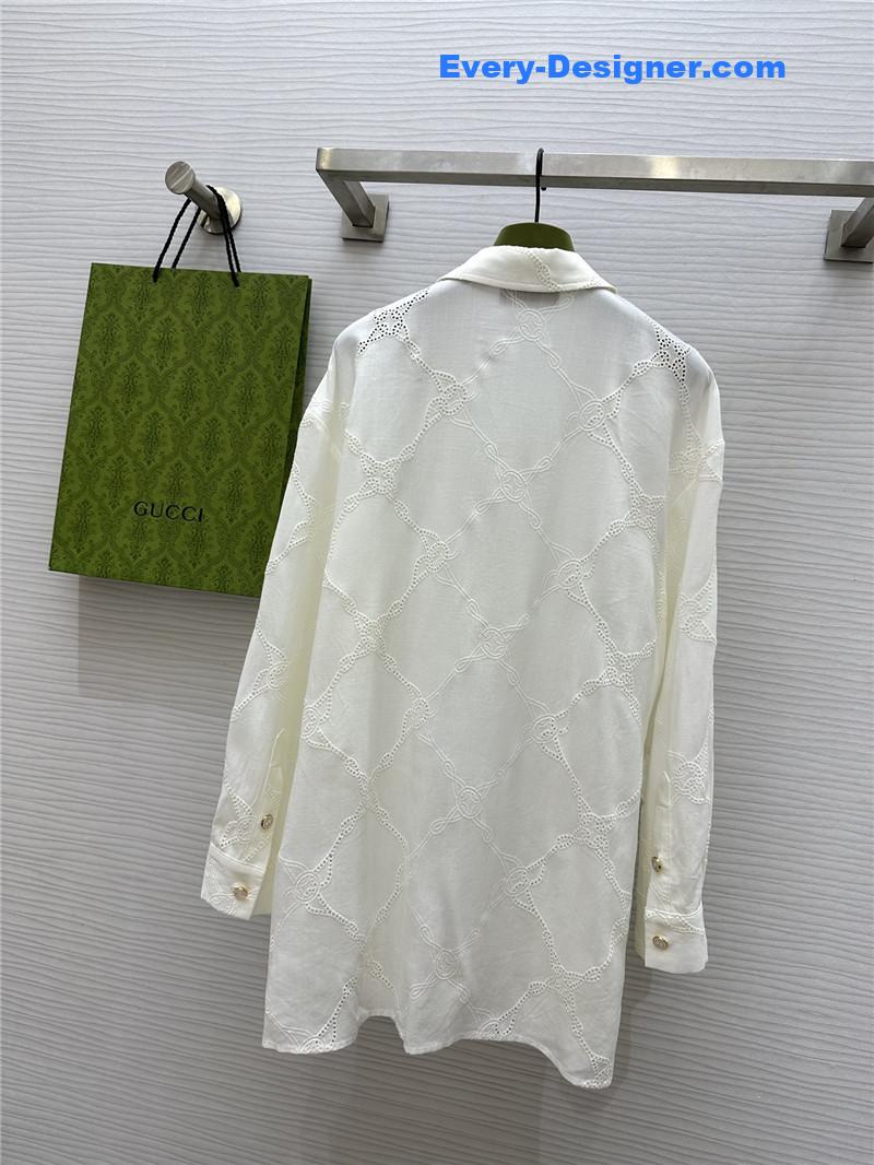 Gvc*1 hollow logo embroidered shirt cheap replica designer clothes