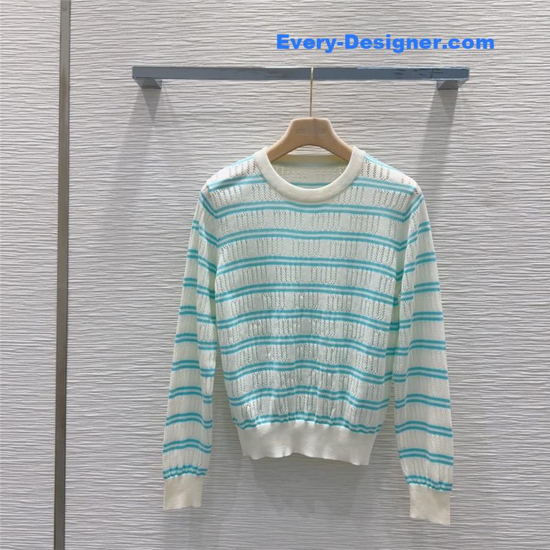 M1um1u striped hollow sweater replica d&g clothing