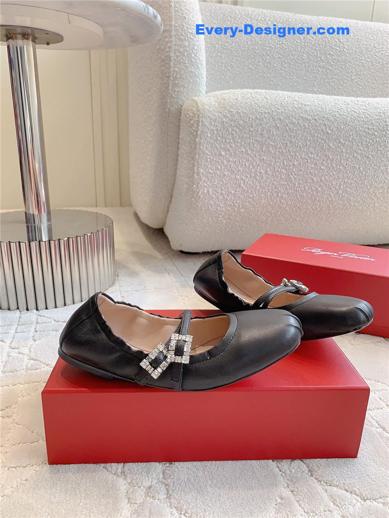 roger u1u1er mary janes in black nappa leather