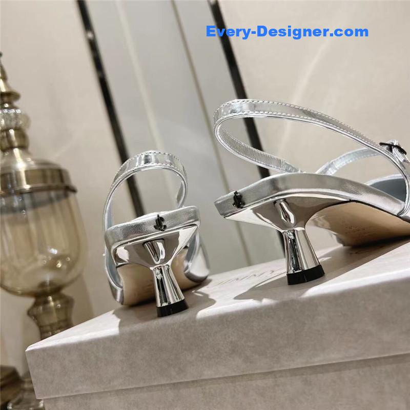 J1m*y Ch00 didi 45 silver liquid metal pointed pumps