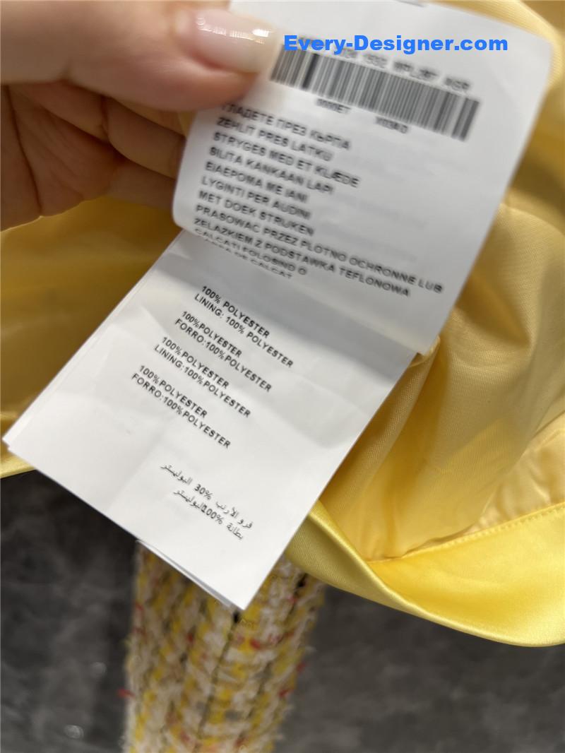 M1um1u yellow woven coarse nicomo jacket replica clothing sites