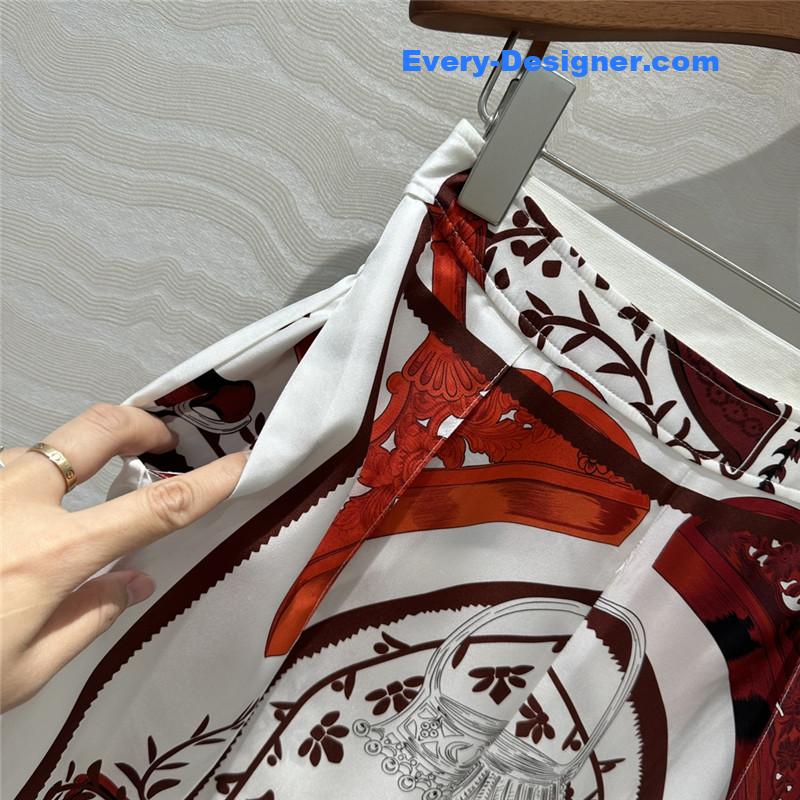 H**me5 printed silk straight wide-leg pants replicas clothes
