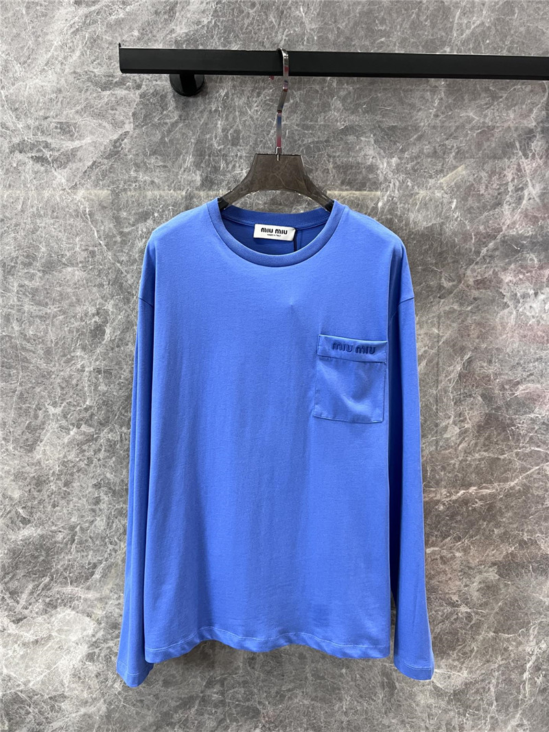 M1um1u round neck long sleeve t-shirt cheap replica designer clothes