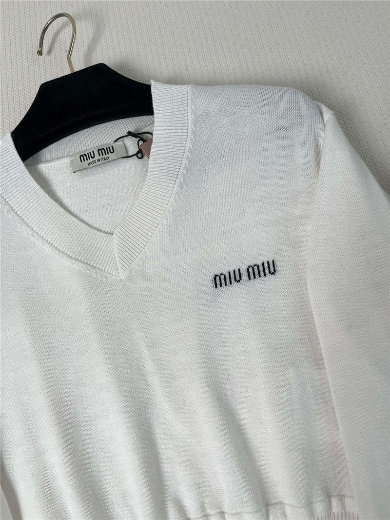M1um1u long-sleeved knitted top replica clothing sites