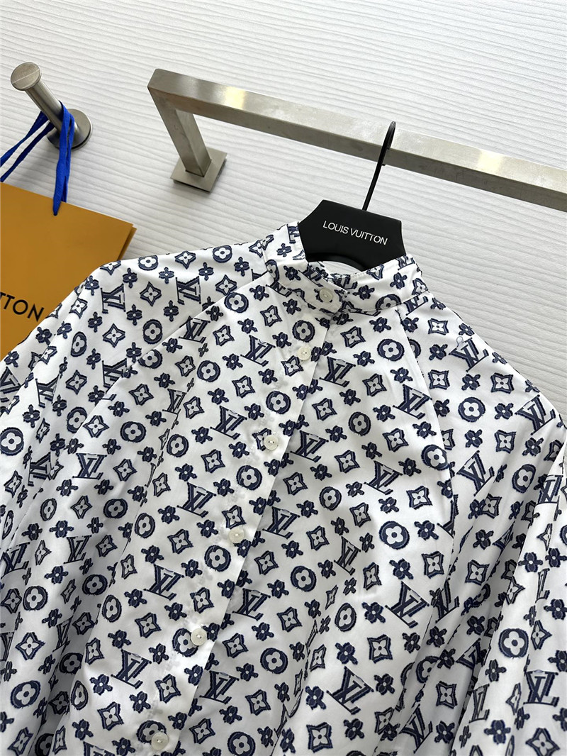 l0vis Vvtt0n lv logo jacquard shirt dress replicas clothes