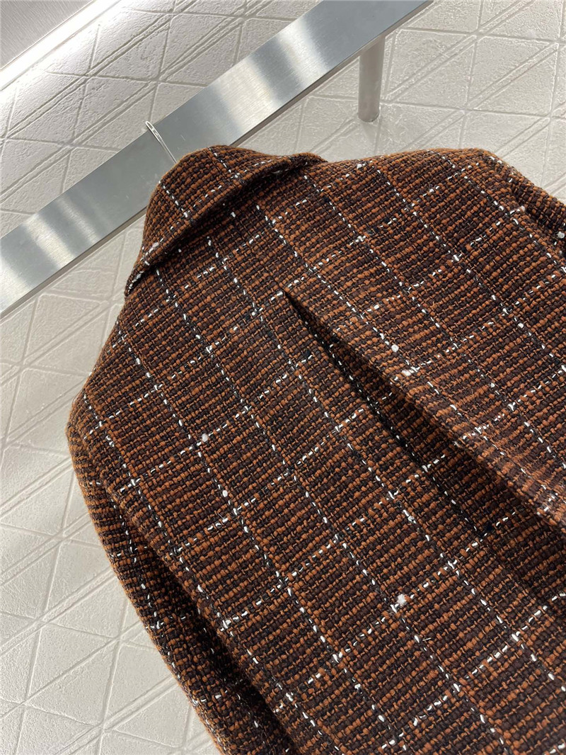 Ch**el lapel double-breasted woven coat replicas clothes