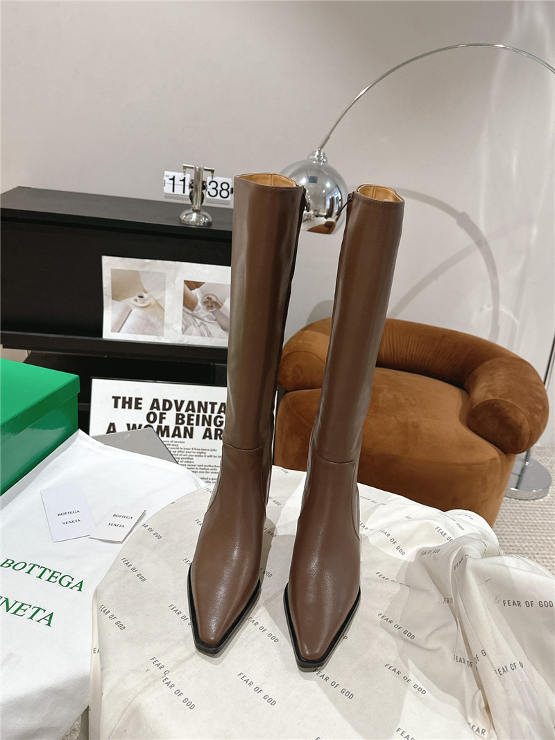 b0tt*ga Ven*ta tex brown leather knee-high boots