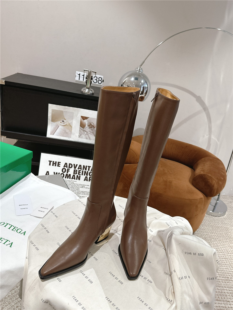 b0tt*ga Ven*ta tex brown leather knee-high boots