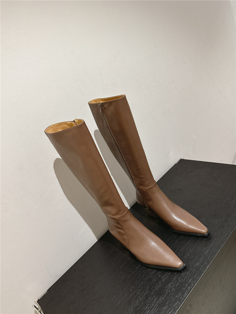 b0tt*ga Ven*ta tex brown leather knee-high boots