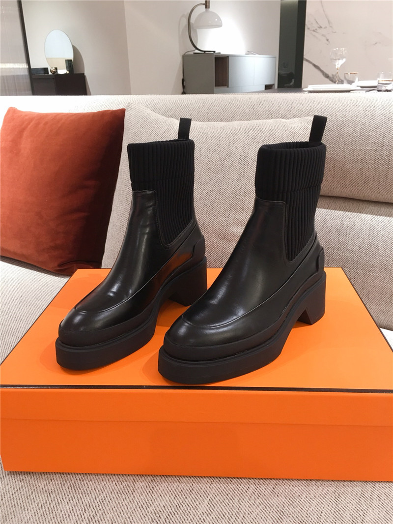 H**me5 calfskin platform ankle boots