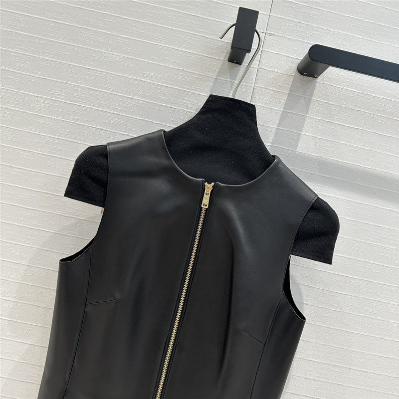 Pra*a leather vest small jacket replica d&g clothing