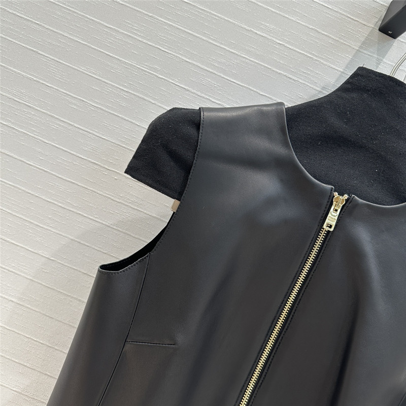 Pra*a leather vest small jacket replica d&g clothing