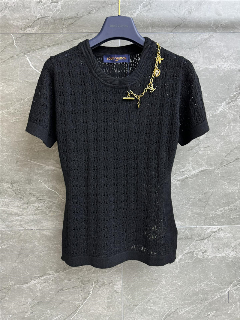 l0vis Vvtt0n lv hollow knit short-sleeved replica clothes