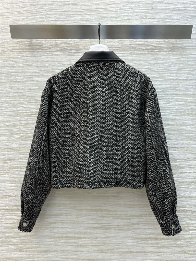 Pra*a patchwork wool coat replica designer clothes