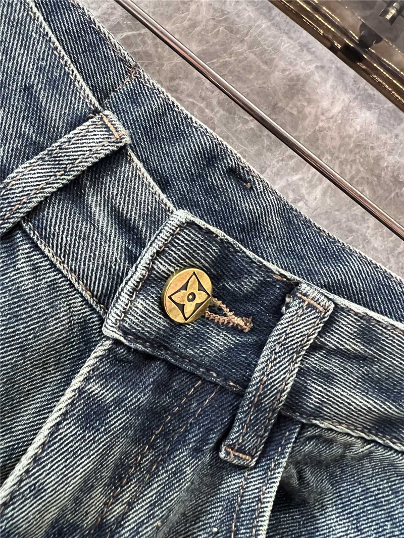 l0vis Vvtt0n lv rhinestone denim trousers replica clothes