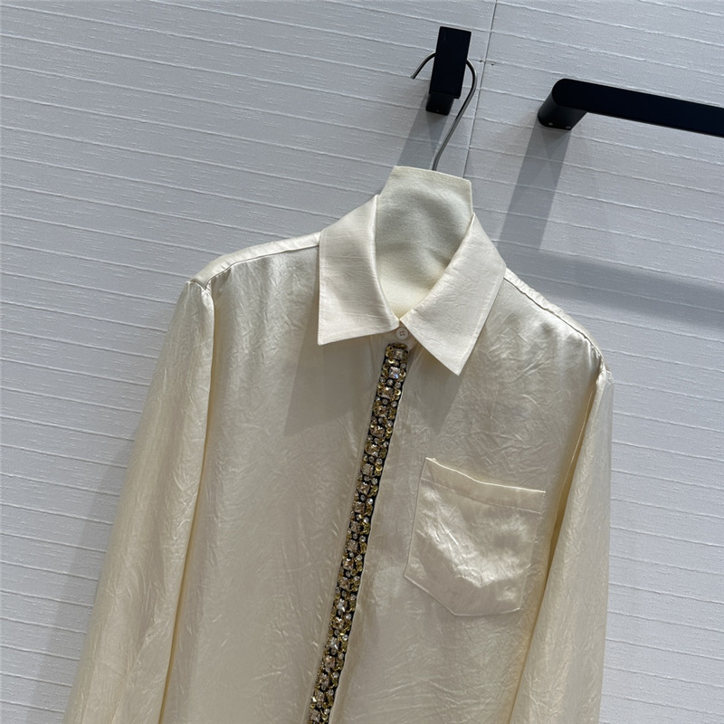 pra*a beaded D1am0nd collar shirt replica designer clothes