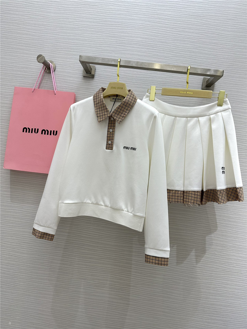 M1um1u long sleeve polo collar dress replicas clothes