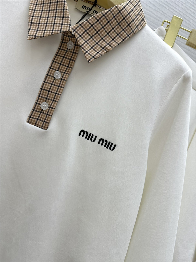 M1um1u long sleeve polo collar dress replicas clothes