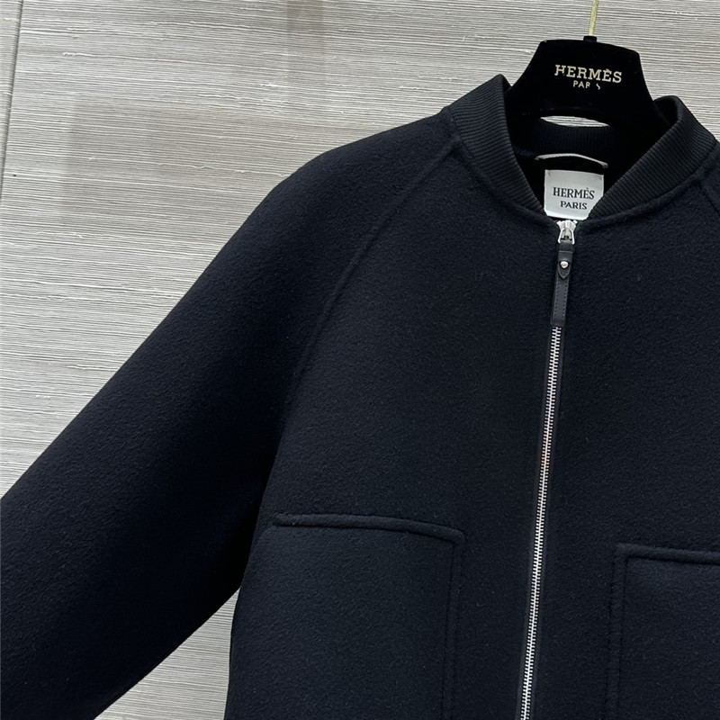 H**me5 black wool bomber jacket