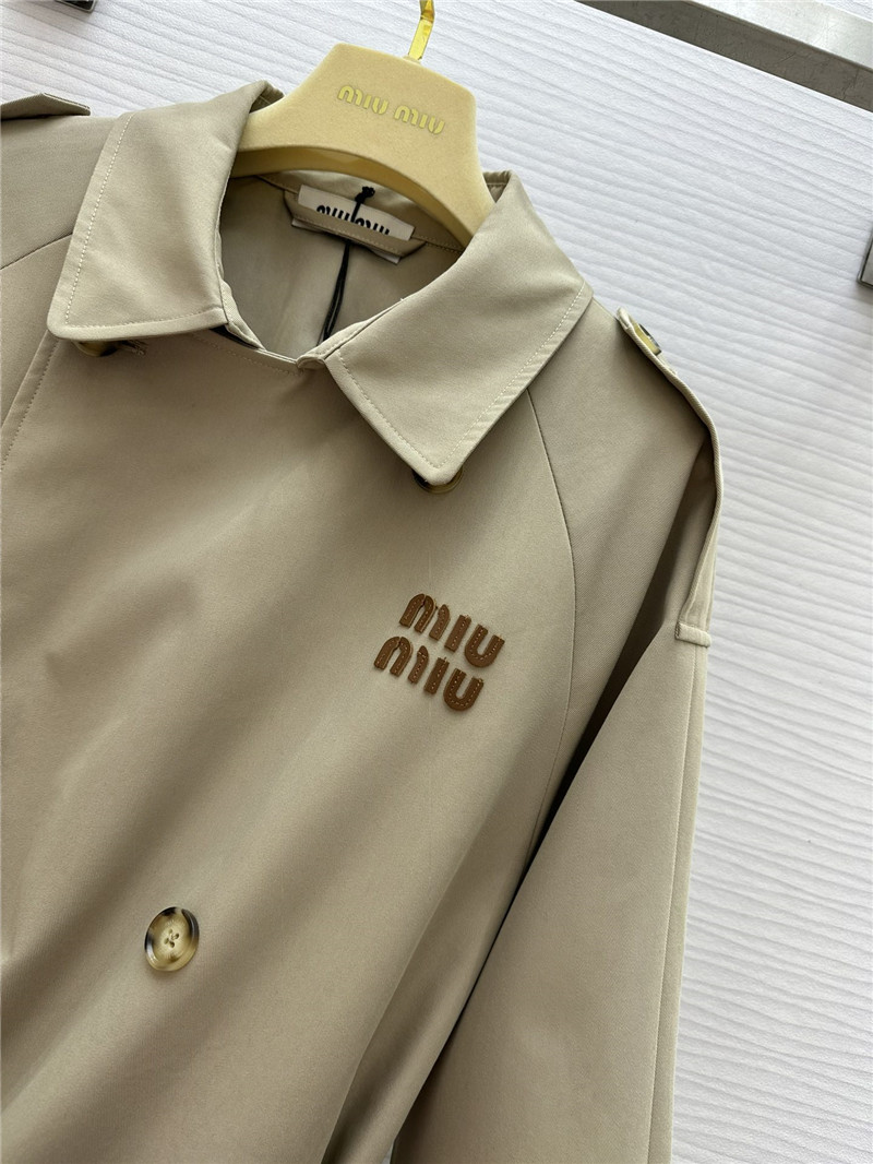 M1um1u lapel long trench coat cheap replica designer clothes