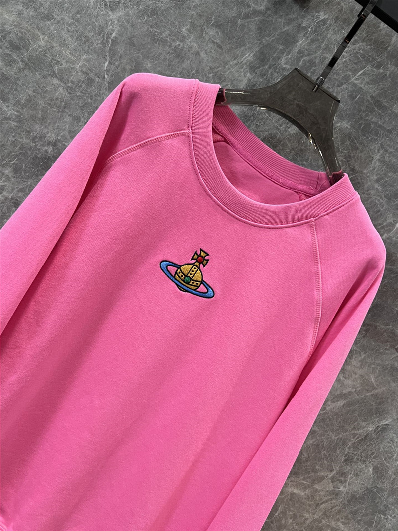 u1u1enne westwood logo crew neck sweatshirt pink