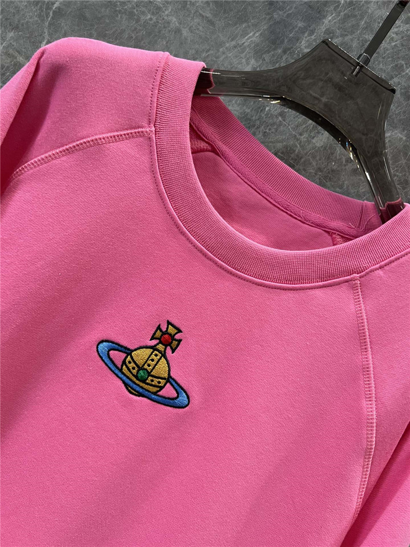 u1u1enne westwood logo crew neck sweatshirt pink
