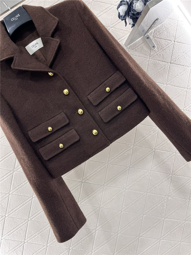 Ce1i*e lapel tweed jacket replica clothes