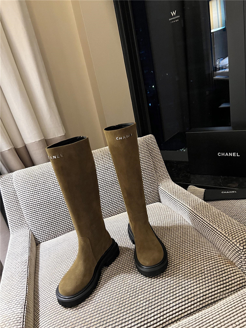 Ch**el women’s brown suede knee-high boots