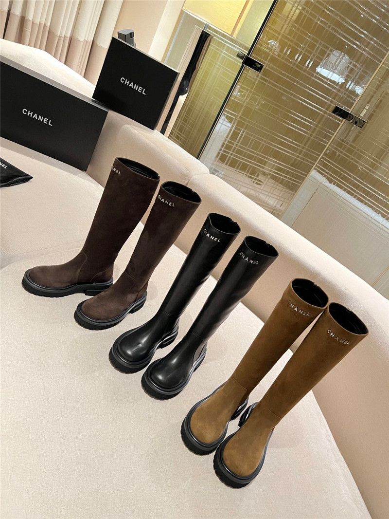 Ch**el women’s brown suede knee-high boots