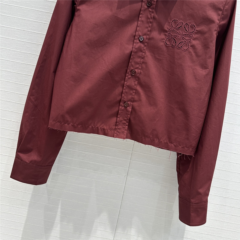 L0ew* embroidered cropped shirt