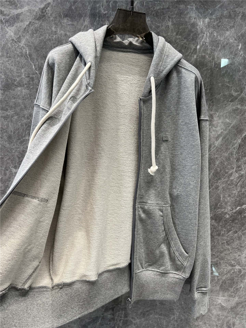 Acne Studios Hooded Zip Sweater Grey