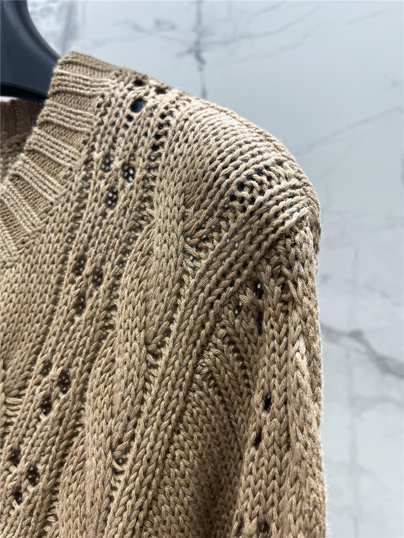 Pra*a open-knit pointelle sweater beige