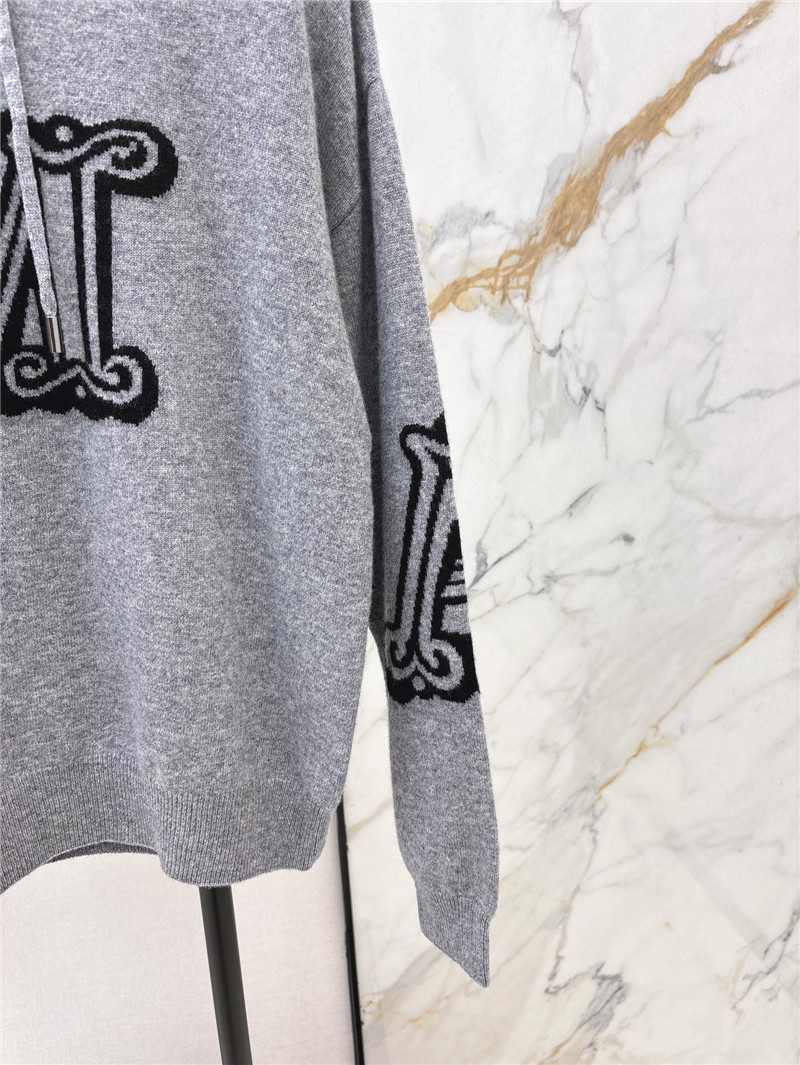 Vanitoo Logo-Intarsia Knit Hoodie in Grey