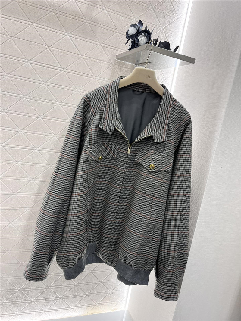 M1um1u wool plaid jacket