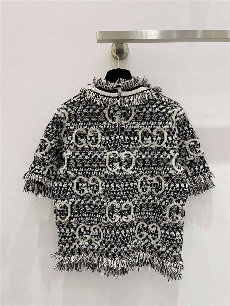 Gvc*1 mohair gg short-sleeve top in black