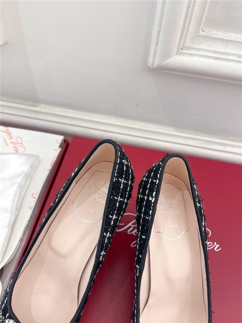 roger u1u1er efflorescence pumps 35mm in black tweed