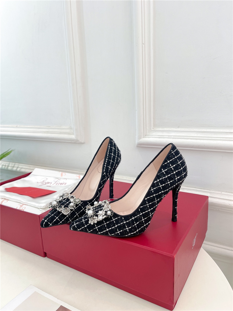 roger u1u1er efflorescence pumps 65mm in black tweed