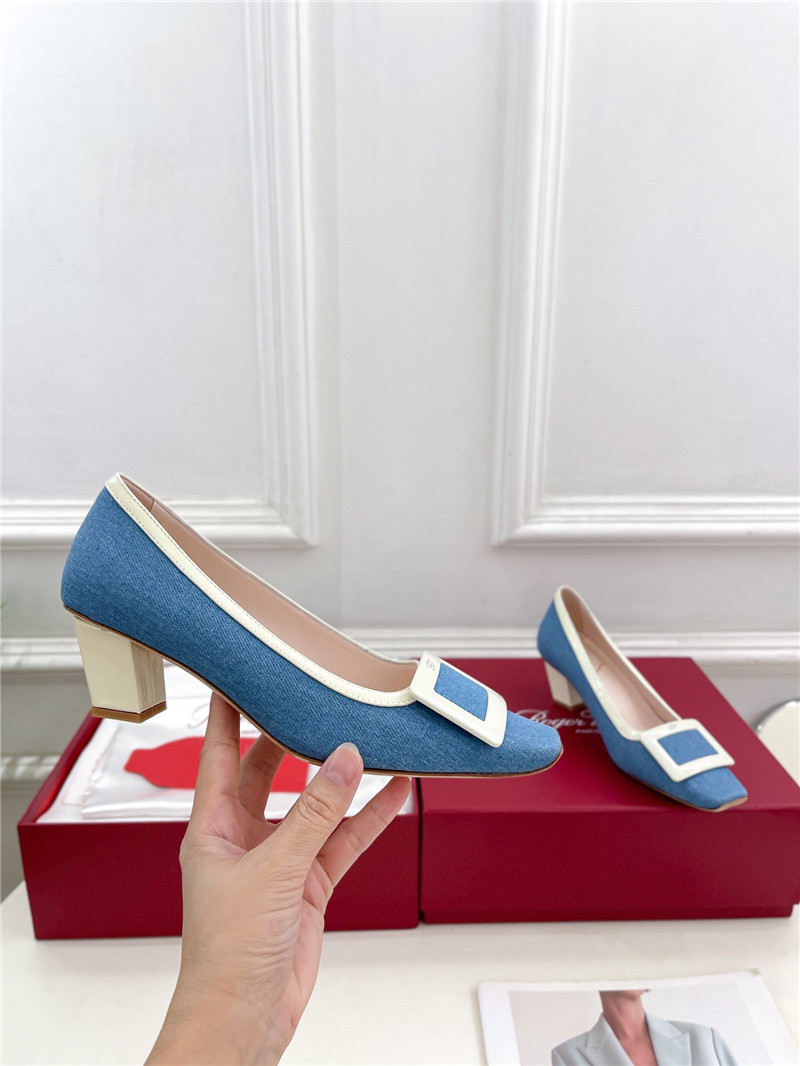 roger u1u1er belle u1u1er pumps in blue canvas