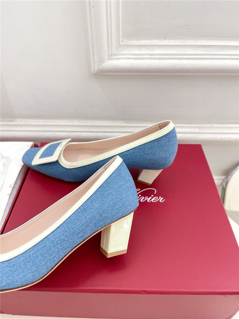roger u1u1er belle u1u1er pumps in blue canvas