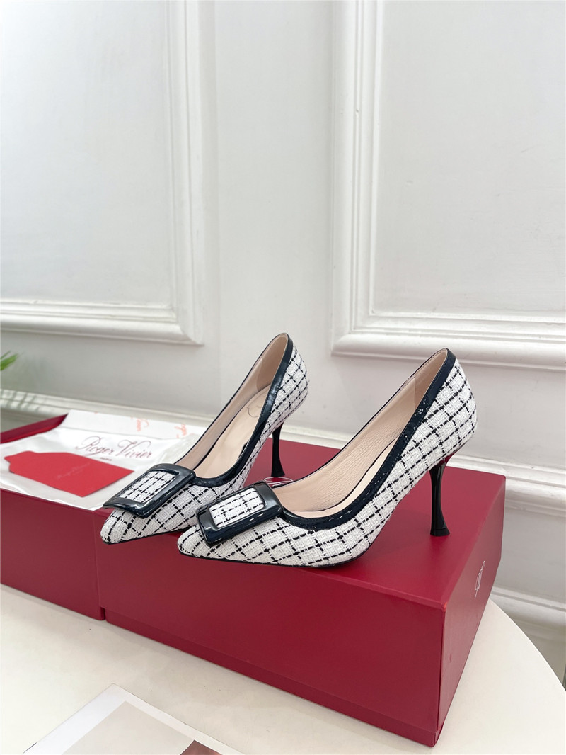 roger u1u1er viv’ in the city pumps 65mm multicolour tweed