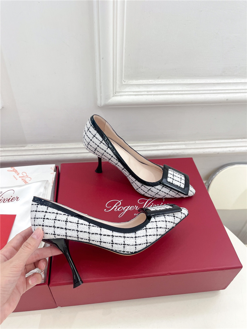 roger u1u1er viv’ in the city pumps 65mm multicolour tweed
