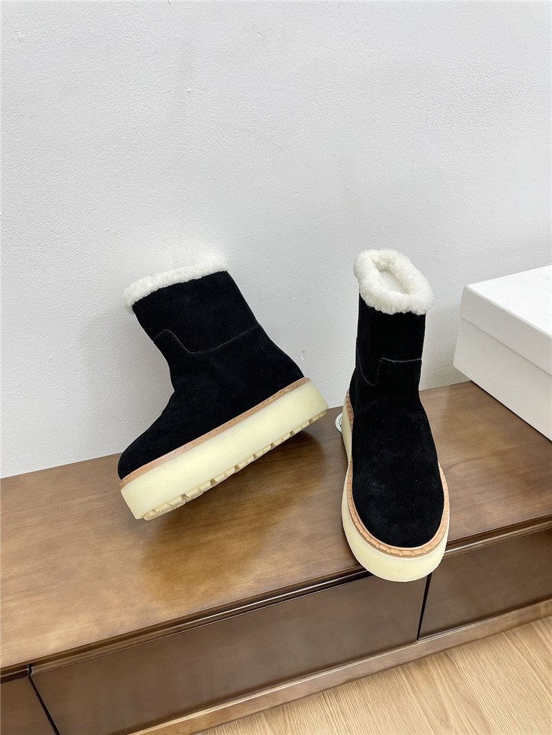 Pra*a triangle-logo platform black suede boots
