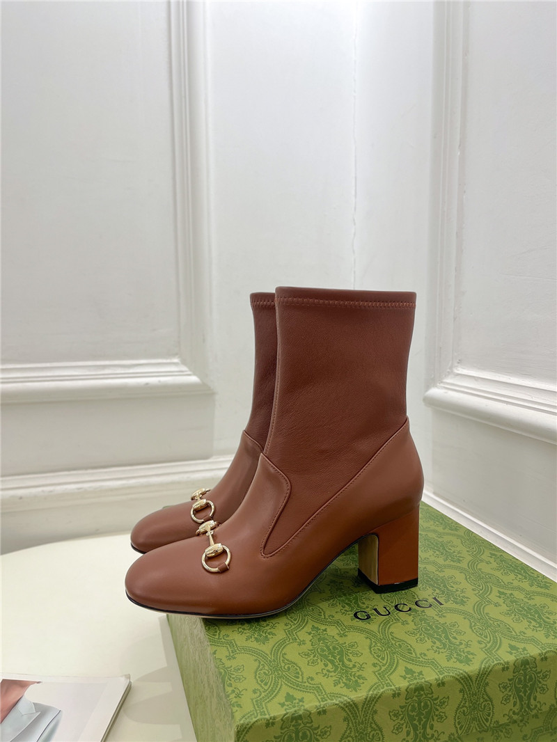 Gvc*1 horsebit leather ankle boots in brown
