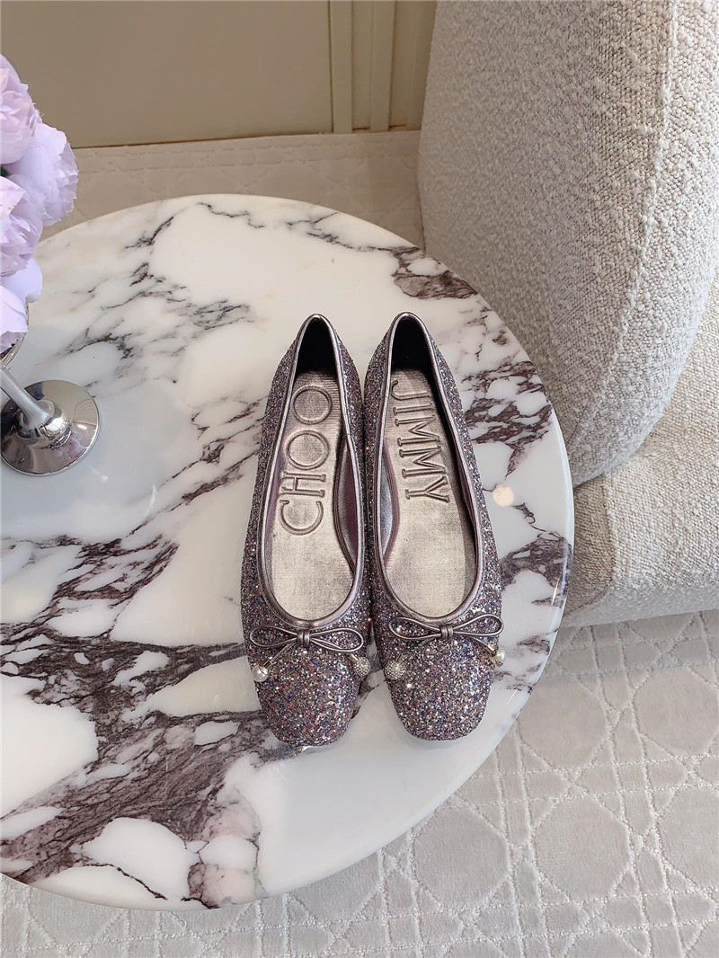 J1m*y Ch00 elme flats in multicolor glitter