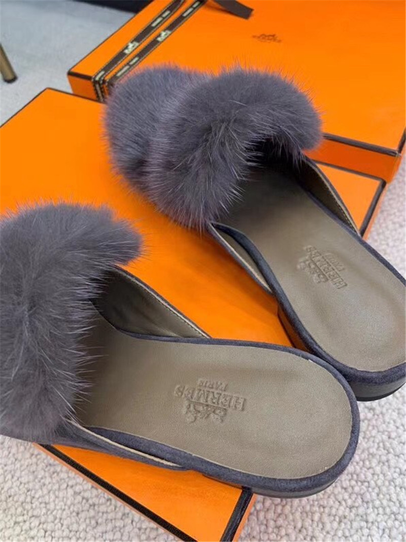 H**me5 paris loafer slippers in purple suede mink