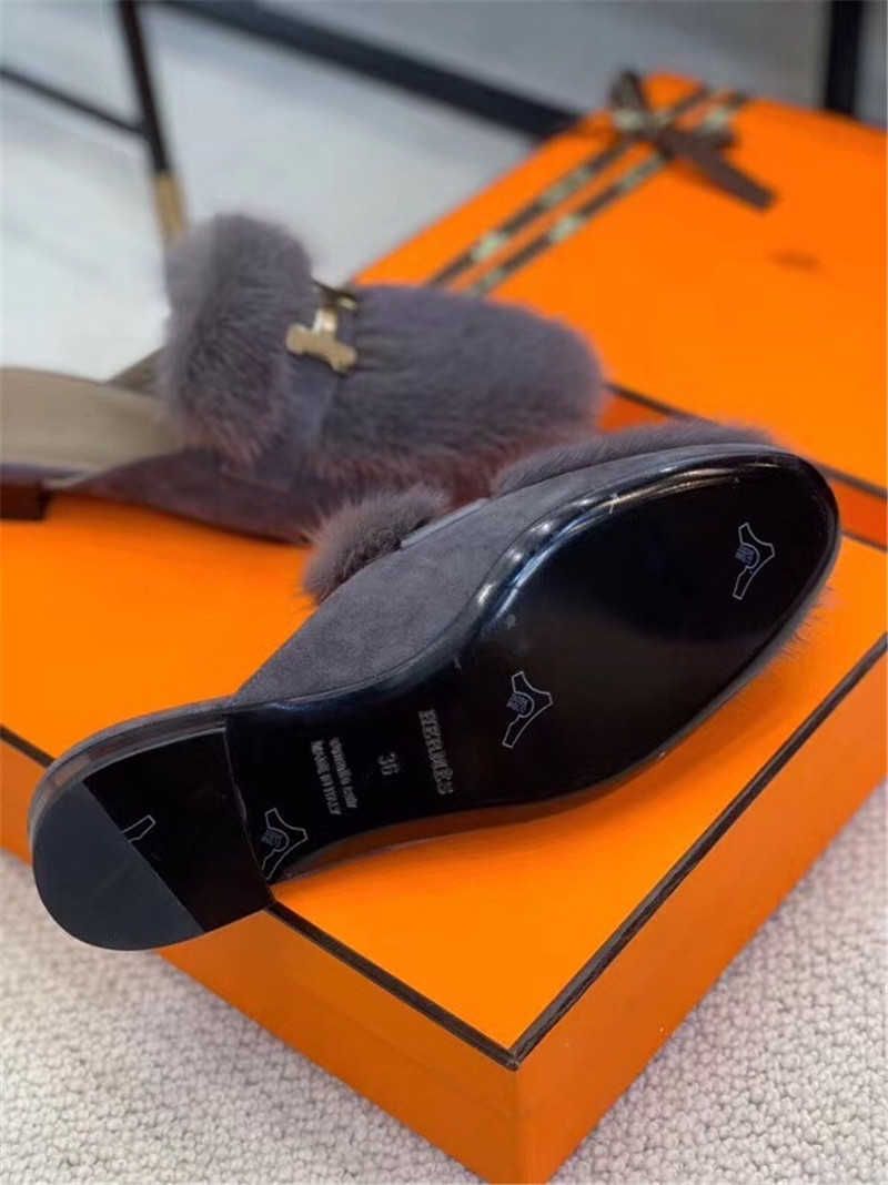 H**me5 paris loafer slippers in purple suede mink