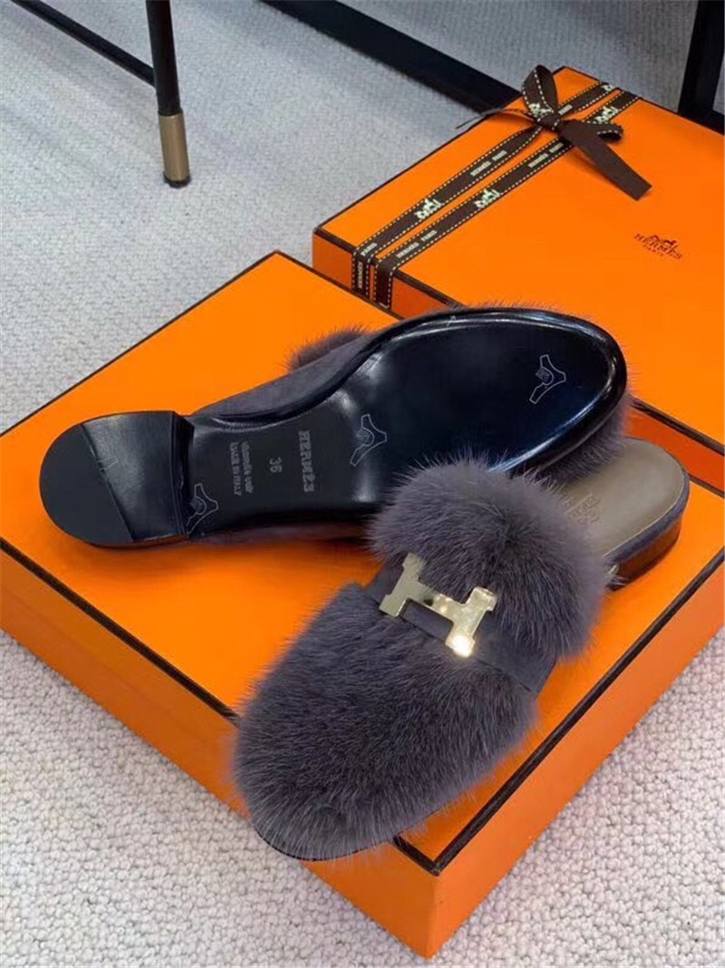 H**me5 paris loafer slippers in purple suede mink